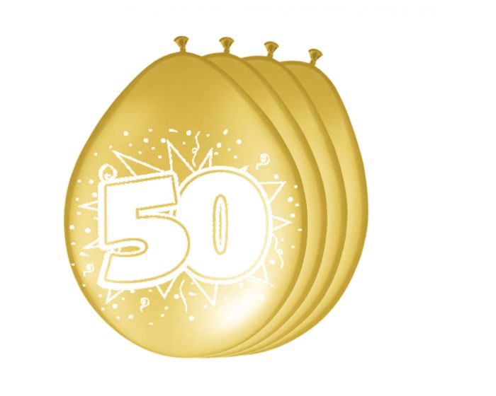 Tutor peddelen compenseren 50 Jaar Gouden Ballonnen - 8 stuks