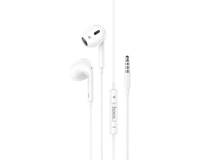 Hoco M1 Max Earphones with Mic - 3,5mm aux jack (White)