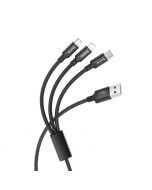 Hoco 3-in-1 Charge&Synch Cable Lightning+Micro+USB-C Black