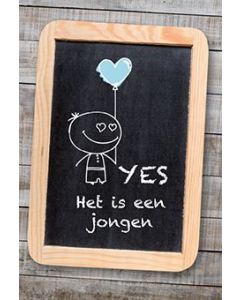 6 Wenskaarten met envelop - Hoera een jongen (11.5x17)