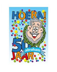 6 Wenskaarten met envelop - 50 Jaar Abraham (11.5x17)