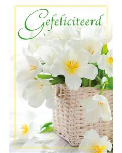 6 Wenskaarten met envelop - Gefeliciteerd Bloemen