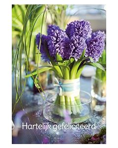 6 Wenskaarten met envelop - Gefeliciteerd Bloemen