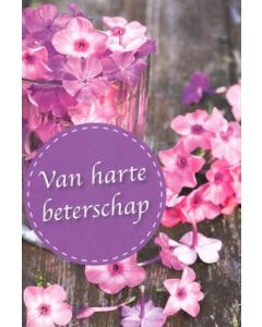 6 Wenskaarten met envelop - Van harte beterschap (11.5x17)