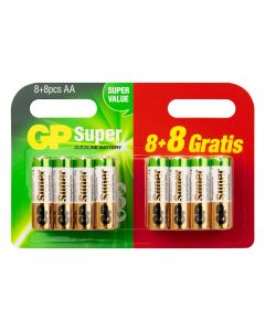 GP Super Alkaline AA 8+8