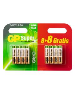 GP Super Alkaline AAA 8+8