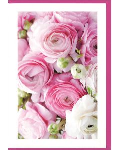 6 Wenskaarten met envelop - Bloemen zonder tekst (12x17.5 cm)