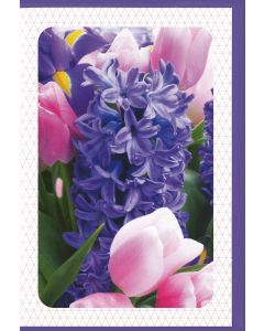6 Wenskaarten met envelop - Bloemen zonder tekst (12x17.5 cm)