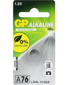 GP Alkaline knoopcel 76A (V13GA / L1154 / LR44), blister 1