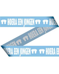 Afzetlint Hoera een Jongen Blauw (geboorte)  - 15 meter