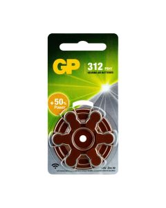 GP Hearing aid battery ZA312, blister 6