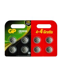 GP Lithium Knoopcel CR2032 4+4