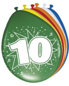 10 Jaar Ballonnen - 8 stuks