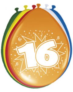 16 Jaar Ballonnen - 8 stuks