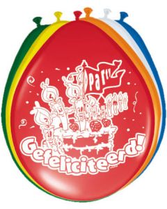 Gefeliciteerd ballonnen 30cm - 8 stuks