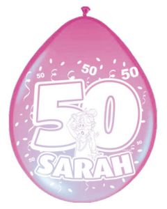 50 Jaar Sarah Ballonnen 30cm - 8 stuks