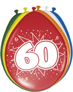 60 Jaar Ballonnen - 8 stuks