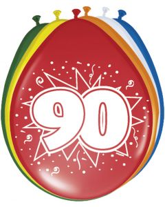 90 Jaar Ballonnen 30cm 8 stuks