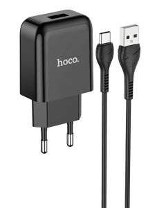 Hoco Vigour Travel Charger Set USB-C - Black