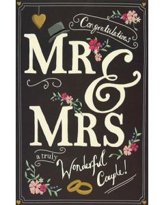 10 Wenskaarten met envelop - Huwelijk - Mr & Mrs