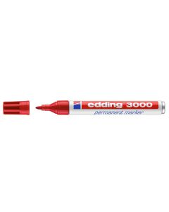 Edding 3000 permanent marker, 1.5-3mm ronde punt, rood, doos à 10 stuks