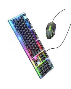 Hoco QWERTY Gaming LED Keyboard and Mouse set - USB Kabel