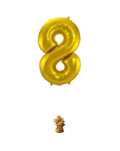 Gouden Folieballon Cijfer 8 - 86 cm