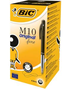 Bic M10 balpen medium, zwart, doos à 50 stuks