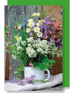 6 Wenskaarten met envelop - Bloemen zonder tekst