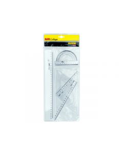 geometrieset lin 30cm, 3H 45° 3H 60°/30°, gradenboog 12cm
