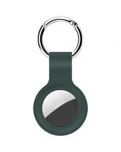 Hoco Protective Leather Keychain for Airtag - Dark Green
