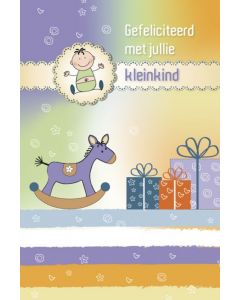 6 Wenskaarten met envelop - Gefeliciteerd kleinkind(11.5x17)