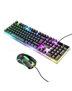 Hoco GM11 QWERTY Bekabelde Gaming Toetsenbord + Muis - RGB