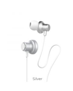 Hoco Magic Sound silver wired earphones with microphone