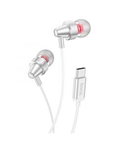 Hoco - Silver wire-controlled earphones with microphone