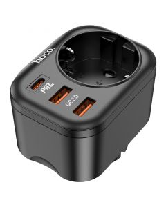 Hoco PD20W Multifunctional Socket 2x USB 1x USB-C Black