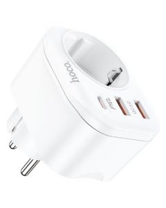 Hoco PD20W Multifunctional Socket 2x USB 1x USB-C White