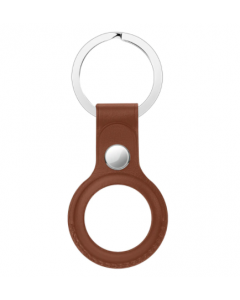 Hoco Protective Leather Keychain for Airtag - Brown