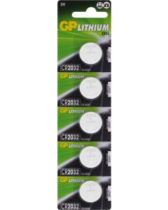 GP Lithium knoopcel CR2032, blister 5