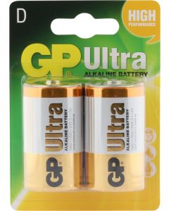 GP Ultra Plus Alkaline D Mono grote staaf, blister 2