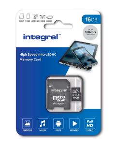 Integral 16GB Micro SDHC V10 100 MB/s - Incl. Adapter