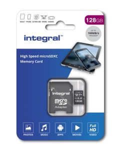 Integral 128GB Micro SDXC V10 100 MB/s - Incl. Adapter