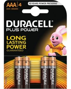 Duracell Plus Power Duralock Alkaline AAA, blister 4