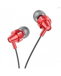 Hoco - Red wire-controlled earphones with microphone