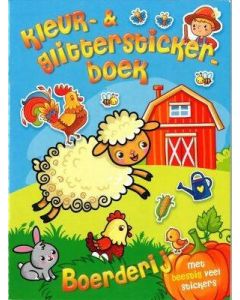 Kleur- en glitterstickerboek boerderij