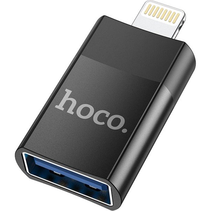 Hoco USB 2.0 to Lightning OTG Adapter- Zwart