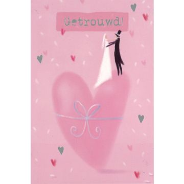 6 Wenskaarten met envelop - Getrouwd