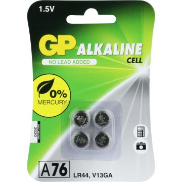 GP Alkaline 76A (V13GA / L1154 / LR44) Knoopcel Batterijen (4-pack)