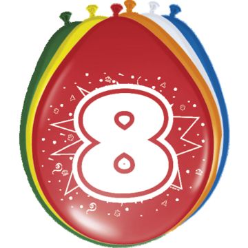 8 Jaar Ballonnen - 8 stuks 