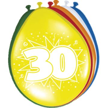 30 Jaar Ballonnen - 8 stuks